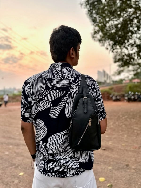 Black Belt Bag Crossbody Back Side